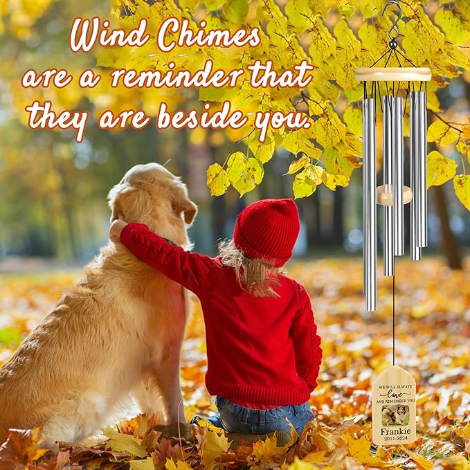 Pet Memorial Gifts, Personalized Pet Memorial Wind Chimes, Pet Loss Gifts, Dog Memorial Gifts for Loss of Dog, Pet Loss Sympathy Gift, Pet Remembrance Gift, in Memory of Pet - Love and Remember You