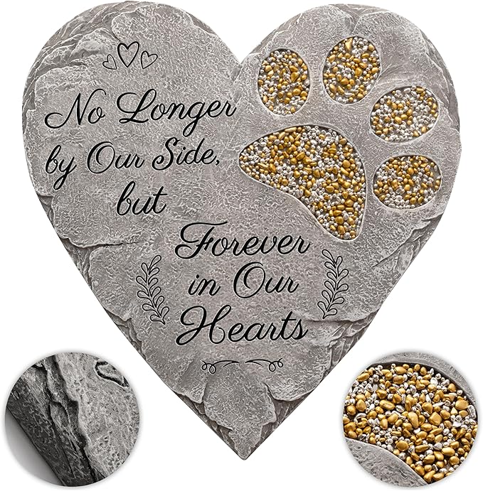 Dog Memorial Gifts for Loss of Dog Sympathy Gift - Rainbow Bridge Dog Memorial Stone for Remembrance Dog Passing Away Sympathy Gifts - Thoughtful Pet Loss Gifts - Gray