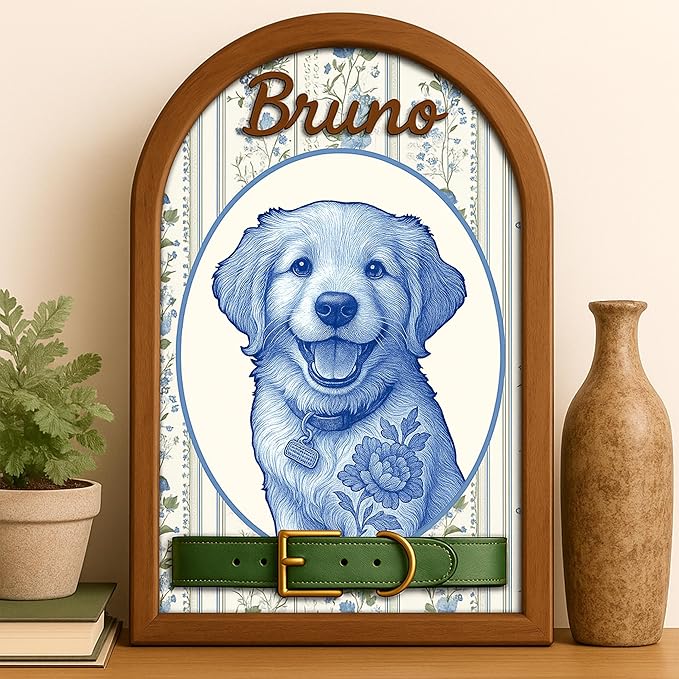 Nazenti Personalized Dog Memorial Gifts, Loss of Dog Sympathy Gift, Custom Pet Memorial Frame with Photo and Name, Personalized Bereavement Keepsake Gifts for Pet Owner, Memory Frame for Cat Lovers