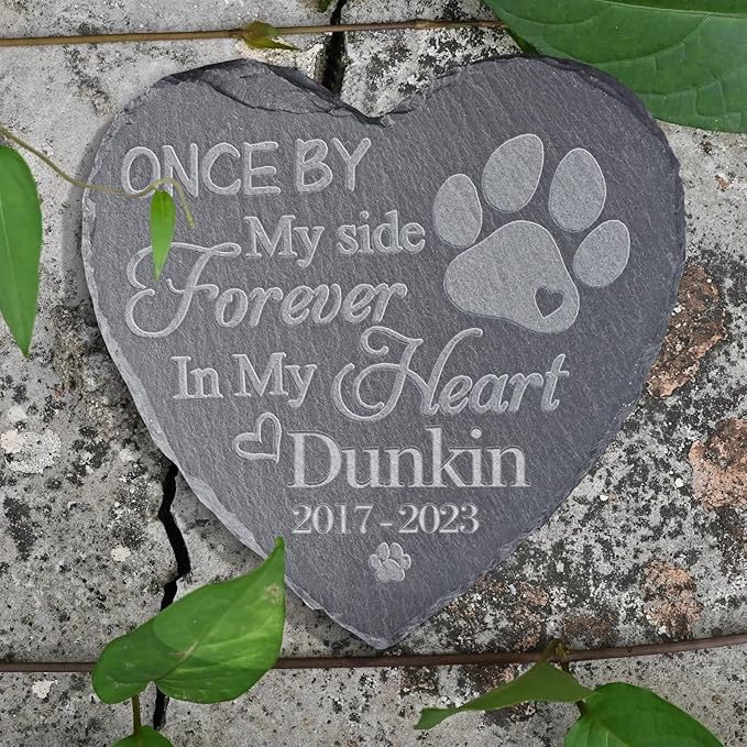 Pet Memorial Stones, Gifts Personalized, Loss of Dog Sympathy Gifts, Bereavement for Pet, Grave Headstone, - Design G, 6''x6''/15x15cm