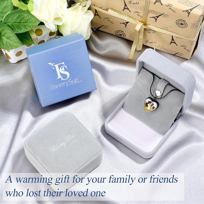Fanery Sue Pet Ashes Necklace Cremation Jewelry Personalized Picture&Quote Memorial Gifts for Loss of Dog/Cat Urn Necklaces Pets Loss Sympathy Gift Keepsake for Women