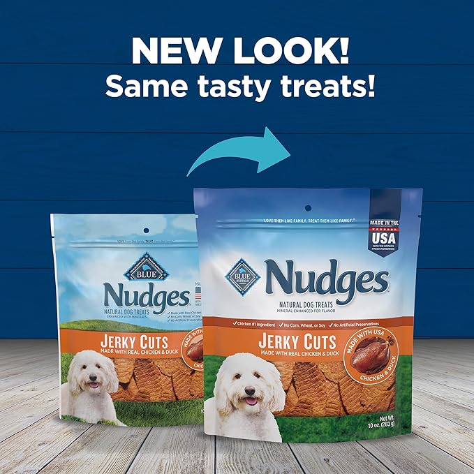 Blue Buffalo Nudges Jerky Cuts Natural Dog Treats, Duck, 10oz