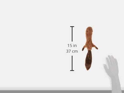 SPOT Skinneeez Beaver Dog Toy – 14" Stuffing-Free Plush Squeaky Dog Toy, Durable Interactive Toy for Small & Medium Dogs, Light to Moderate Chewers, Mess-Free Play