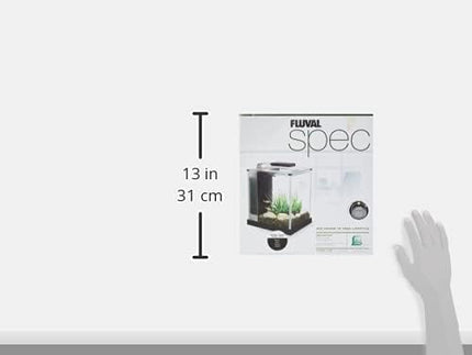 Fluval SPEC Freshwater Aquarium Kit, Aquarium with LED Lighting and 3-Stage Filtration, 2.6 Gallon, Black, Large Breeds