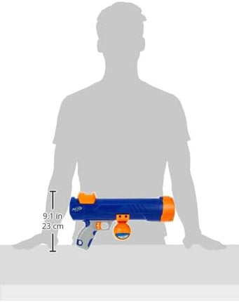Nerf Dog Tennis Ball Blaster Dog Toy Blue/Orange, 16 Inch Compact Blaster with 1 Ball