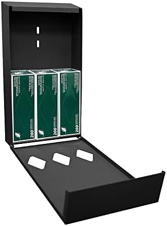 2024 Model - Rust Proof Aluminum 7' Dog Waste Station for Commercial Grade Dog Waste Roll Bags - 400 waste bags included - Over 500k sold in USA (Matte Black)