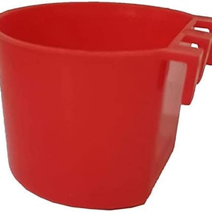 Cage Cups Birds Feeders Seed Bowl Chicken Feeding Watering Dish Rabbit Water Food Hanging Wire Cages Box 8oz Coop Cups for Pet Parrot Parakeet Gamefowl Poultry Pigeon (10PCS Red)