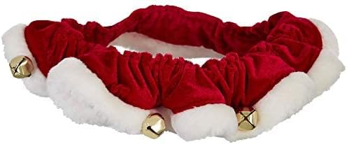 Huxley & Kent Ruff Pet Scrunchy | Santa (Small) | Festive Christmas/Holiday Neckwear for Dogs/Cats | Fun Stretchable Costume Accessory | Soft Collar with Bells