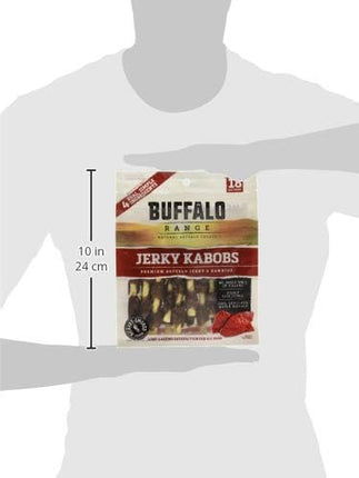 Buffalo Range Rawhide Jerky Kabobs, Jerky Dog Treat, Grass-Fed Buffalo Rawhide Chews, Healthy Dog Treat, Meat Kabob, Puppy Chews, No Added Fillers or Dyes, Hickory Smoked Flavor, 18 Count