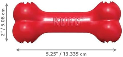 KONG Goodie Bone - Classic Durable Natural Rubber Dog Bone, Supports Mental Engagement - Treat Dispensing - Red - for Small Dogs (Pack of 2)