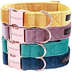 ARING PET Velvet Dog Collar and Leash Set, Soft Dog Collar and Leash, Adjustable Collars for Dogs