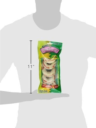 Dingo Ringo-o-o, Premium Rawhide Treats with Real Meat for Small, Medium, and Large Dogs 5-Count
