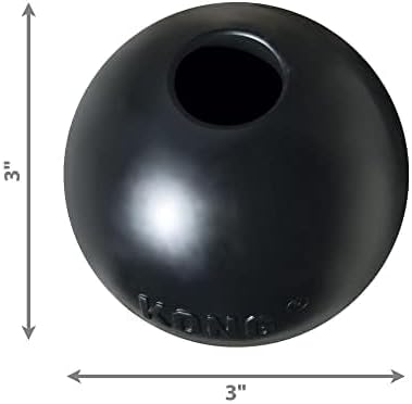 KONG Extreme Ball with Hole - Fetch Toy - Durable Dog Toy for Training, Interactive Playtime & More - Natural Extreme Rubber Ball - Black - for Large/Medium Dogs (Pack of 2)