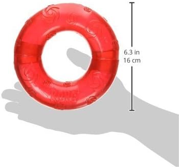 KONG - Squeezz® Ring - Strong Squeaky Dog Toy, bounces and squeaks even if punctured - For Large Dogs (Assorted Colors)