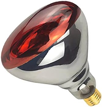 6 Pack 250W Red Heat Lamp Infrared Bulbs Glass Lamp Bulb for Food Service, Brooder Bulb, Chicks, Pet, Bathroom, Light Therapy Use E26 Base, Flood Light Heat Lamp