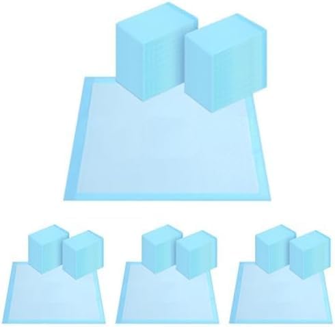 FluffyDream Super Absorbent Pet Training Pad Blue | 23.6 x 23.6 Inches | 5-Layer Construction | For Dogs & Puppies | 100 Pads, Pack of 4