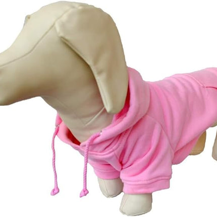 Lovelonglong Blank Basic Hoodie Sweatshirt for Dogs 100% Cotton Fits Small Medium Dachshund Large Dog Pink D-L