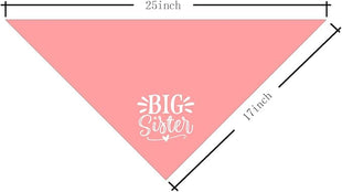 Big Sister Dog Bandana, Pink Pet Dog Scarf Accessories, Pet Triangle Scarf for Small Medium Dogs, Baby Announcement Dogs Bandana (M)