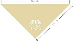 Big Sister Dog Bandana, Light Yellow Dog Bandana, Pet Scarf Accessories, Pet Triangle Scarf, Pets Bandana for Small Medium Dogs, Baby Announcement Dogs Bandana