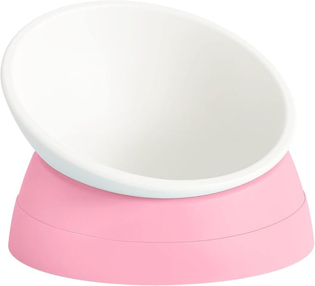 Cat Bowls Elevated Cat Food Bowl Adjustable Cat Dish Anti-Slip and Anti-Noise Raised Cat Bowl Protecting Pet’s Spine Thickened Plastic Bowl Suitable for Indoor Cats, 17 Oz