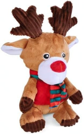 Blnboimrun Christmas Reindeer Plush Dog Toy with Squeaker, Holiday Chew Toys for Puppy Teething, Interactive Stuffed Animal with Crinkle Paper for Small Medium Dogs, Best Gift for Pets