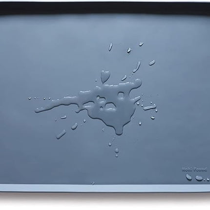 Hoki Found XX-Large Silicone Pet Feeding Mats - Non Slip Cat Dog Bowl Mats - Waterproof, Gray (28'' x 26'')
