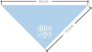 Big Sister Dog Bandana, Light Blue Pet Scarf Accessories, Pet Triangle Scarf, Dog Bandana for Small Medium Dogs, Baby Announcement Dogs Bandana (M)