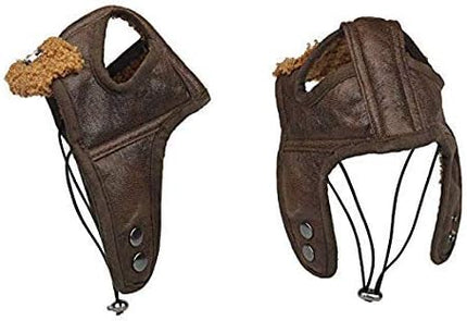 Leconpet Dog Aviator Hat, Dog Winter Pilot Hat with Ear Flaps for Cold Weather (L, Brown)