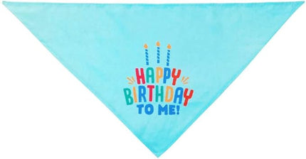 Large Dog Birthday Cake Hat & Bandana Scarfs Set Blue, Handmade Dog Happy Birthday Hat with Colorful Candles, Extral Large Dog Birthday Party Supplies Decorations