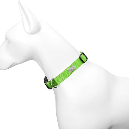 Dog Collar Green Basic Dog Collars with Breathable Quick Release Nylon Pet Collar for Puppy Small Medium Large Dogs Boy Girl