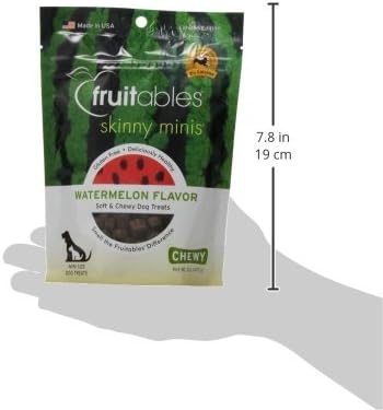 Fruitables Skinny Minis Dog Treats, Healthy Pumpkin Treat for Dogs, Low Calorie & Delicious, Puppy Training, No Wheat, Corn or Soy, Made in the USA, Watermelon Flavor, 5oz