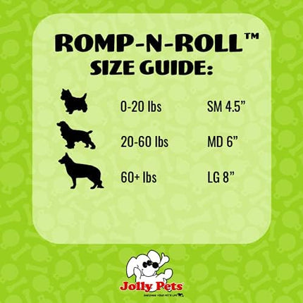 Jolly Pets Romp-n-Roll Rope and Ball Dog Toy, 4.5 Inches/Small, Red