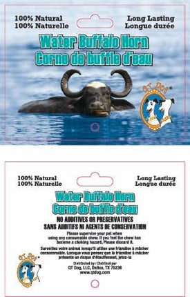 QT Dog Large Water Buffalo Horn - Long-Lasting 100% All-Natural Dog Chew, Ethically Sourced Protein-Packed & Low Fat Dental Chews, Ideal for All Breeds & Aggressive Chewers