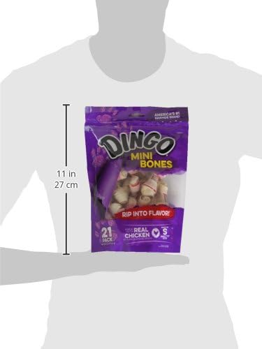 Dingo 156096 Mini Bones for Dogs, Small, Beige,21 Count (Pack of 1)