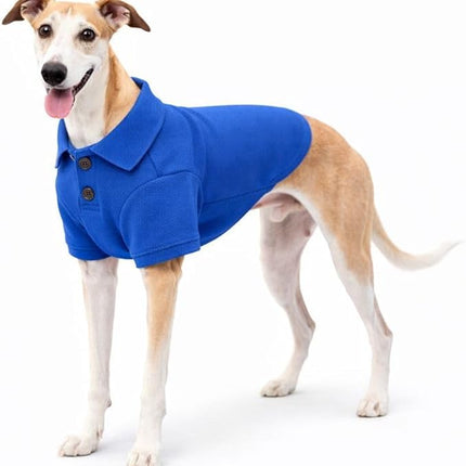lovelonglong Basic Dog Polo Shirts Premium Cotton, Polo T-Shirts for Large Medium Small Dogs with a Two-Button Collar Blank Color Blue XXXL