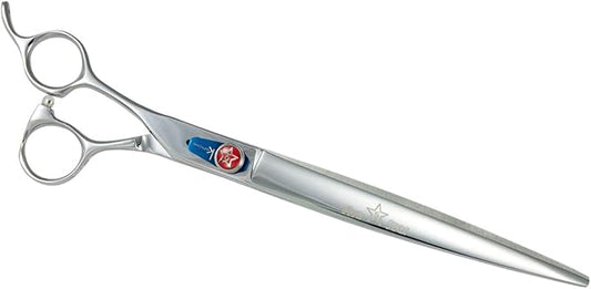 Kenchii Five Star Offset Lefty Professional Dog Grooming Shears, 9 Inch Straight Shears, Light Weight, Heavy Duty Pet Grooming Scissor for Dogs, Cats