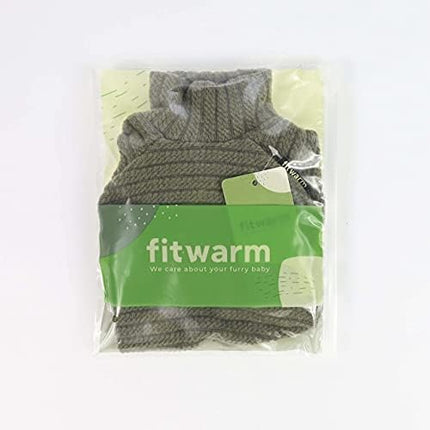Fitwarm Turtleneck Knitted Dog Sweater Puppy Pajamas Thermal Doggie Winter Clothes Knitwear Pet Coats Cat Apparel Green X-Small