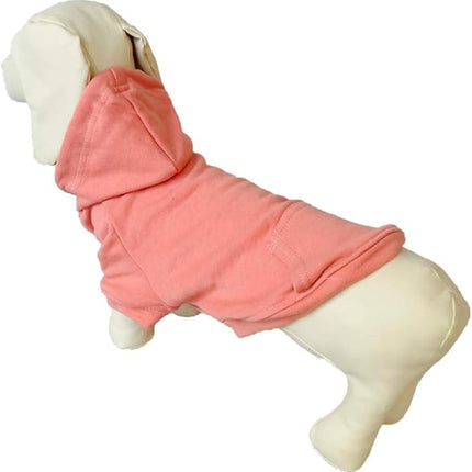 Lovelonglong Blank Basic Hoodie Sweatshirt for Dogs 100% Cotton Fits Small Medium Dachshund Large Dog Lotus-Pink D-M
