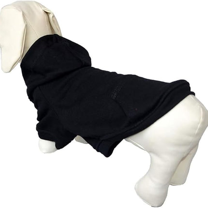 Lovelonglong Blank Basic Hoodie Sweatshirt for Dogs 100% Cotton Fits Small Medium Dachshund Large Dog Black D-M