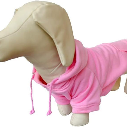 Lovelonglong Blank Basic Hoodie Sweatshirt for Dogs 100% Cotton Fits Small Medium Dachshund Large Dog Pink D-M
