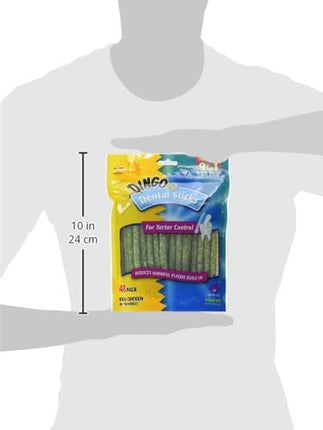 Dingo Dental Sticks 48 Count, Natural Chewing Action Helps Clean Teeth