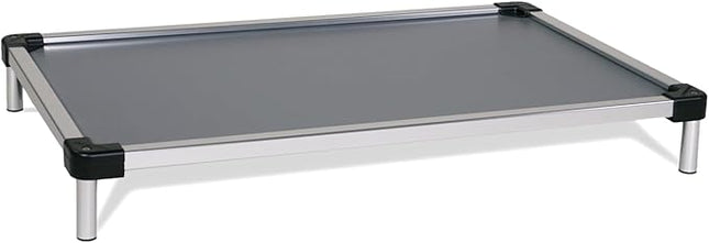 K9 Ballistics Chew Proof Elevated Outdoor Cooling Cot Bed for X Large Dogs - Virtually Indestructible, Preassembled, Withstands Aggressive Chewers & Diggers - XL, Gray Vinyl