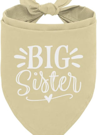 Big Sister Dog Bandana, Light Yellow Dog Bandana, Pet Scarf Accessories, Pet Triangle Scarf, Pets Bandana for Small Medium Dogs, Baby Announcement Dogs Bandana
