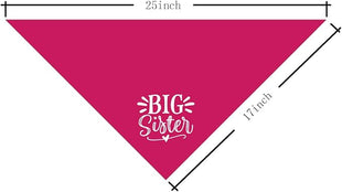 Big Sister Dog Bandana, Dog Bandana, Deep Pink Pet Dog Scarf Accessories, Pet Dog Triangle Scarf, Dog Bandana for Small Medium Dogs, Baby Announcement Dog Bandana, Dog Bandana Pet Scarf (M)