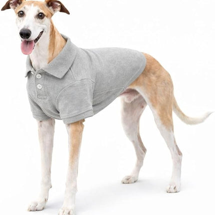 lovelonglong Basic Dog Polo Shirts Premium Cotton, Polo T-Shirts for Large Medium Small Dogs with a Two-Button Collar Blank Color Gray XXXL
