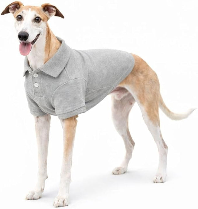 lovelonglong Basic Dog Polo Shirts Premium Cotton, Polo T-Shirts for Large Medium Small Dogs with a Two-Button Collar Blank Color Gray XXXL