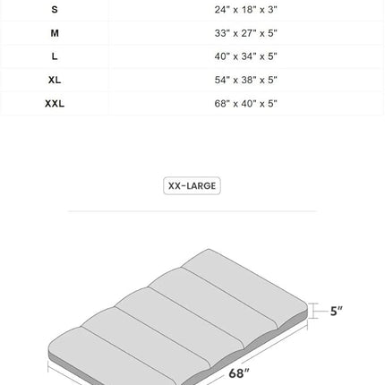 K9 Ballistics Tough Rectangle Pillow XXL Extra Large Dog Bed - Removable Cover, Washable, Durable & Water Resistant Dog Bed Made for Big Dogs 68" x40 Light Gray Velvet