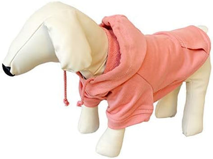 Lovelonglong Blank Basic Hoodie Sweatshirt for Dogs 100% Cotton Fits Small Medium Dachshund Large Dog Lotus-Pink 3XL
