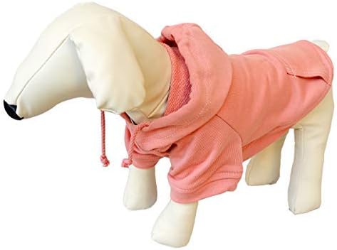 Lovelonglong Blank Basic Hoodie Sweatshirt for Dogs 100% Cotton Fits Small Medium Dachshund Large Dog Lotus-Pink 3XL