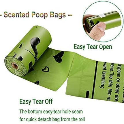 Dog Poop Bags Rolls: Leak-Proof Poo Bag with Dispenser – Large Unscented Poop Bags for Doggy Dogs (450 Count)- Green